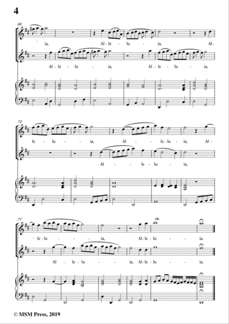 Leoni-Ecce annuntio vobis,in D Major,for two Voices&Piano SSA scores gallery preview page 6