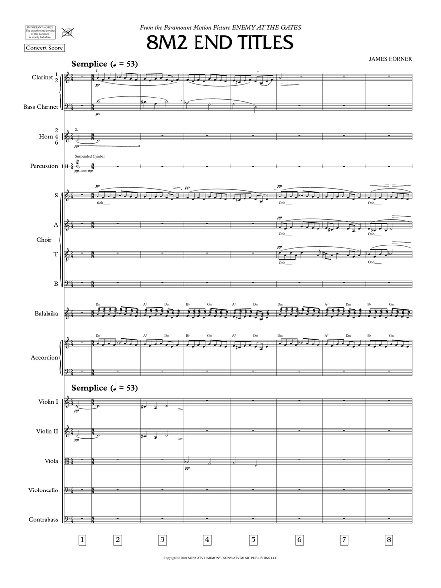 Enemy At The Gates (End Title Credits) - Score Only Full Orchestra scores gallery preview page 3