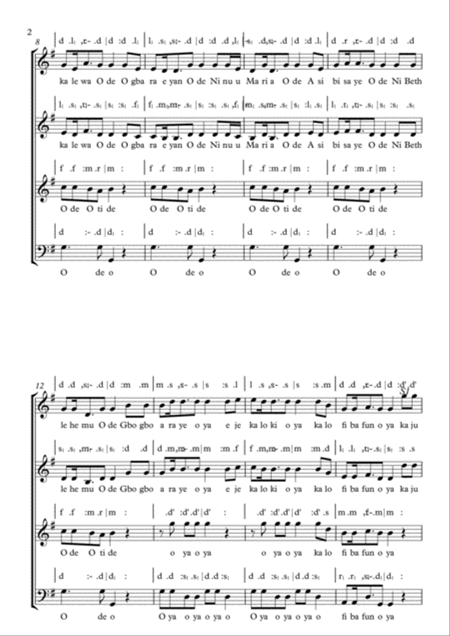 Jésù ti dé o (Jesus has arrived) Full Orchestra scores gallery preview page 2