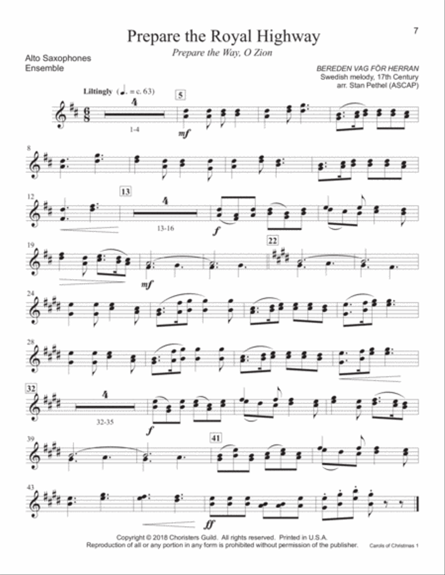 Carols of Christmas, Set 1 - Eb Alto Saxophone Alto Saxophone scores gallery preview page 5