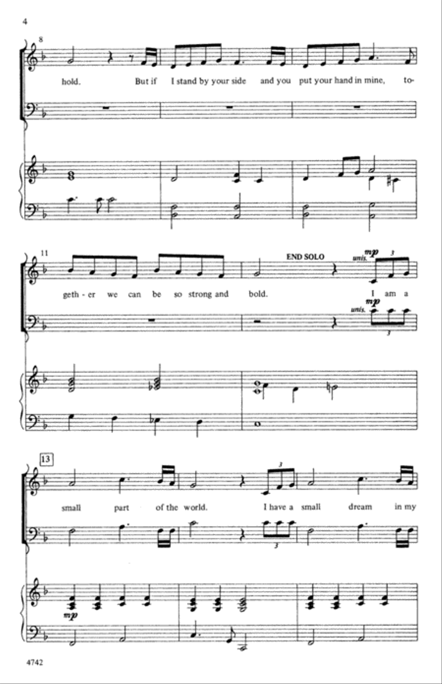 I Am a Small Part of the World Choir scores gallery preview page 2