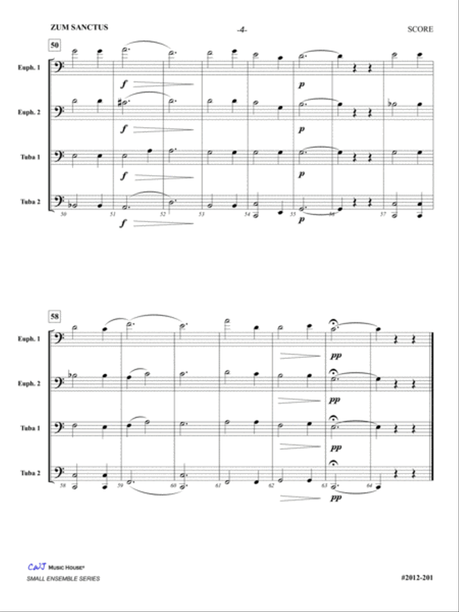 Zum Sanctus from Deutsche Masse Brass Ensemble scores gallery preview page 6