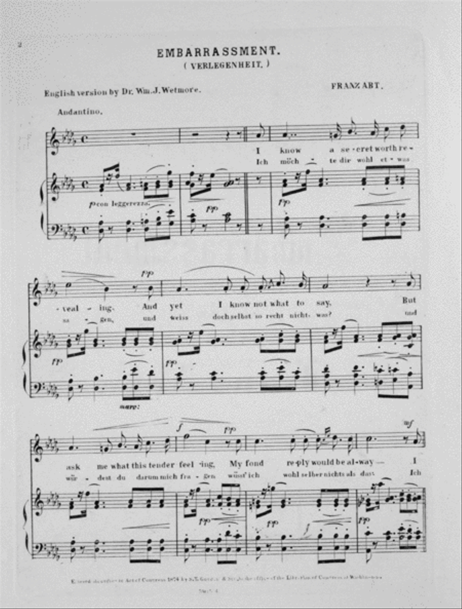 Embarrassment. (Verlegenheit). Song Voice scores gallery preview page 2