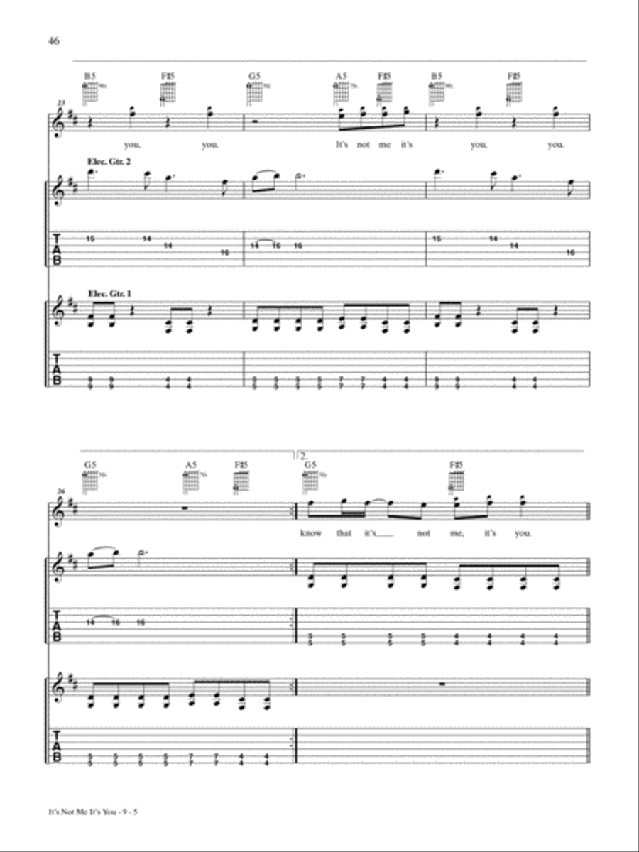 It's Not Me It's You Guitar Tablature scores gallery preview page 5