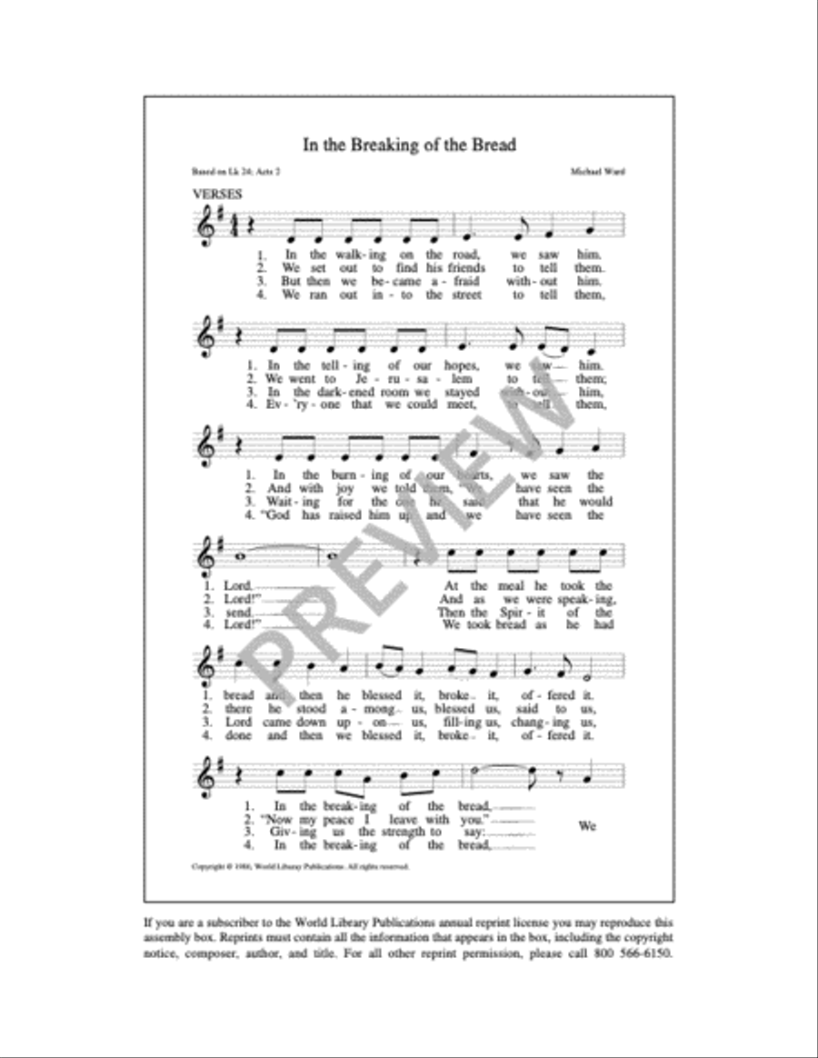 In the Breaking of the Bread 4-Part scores gallery preview page 13
