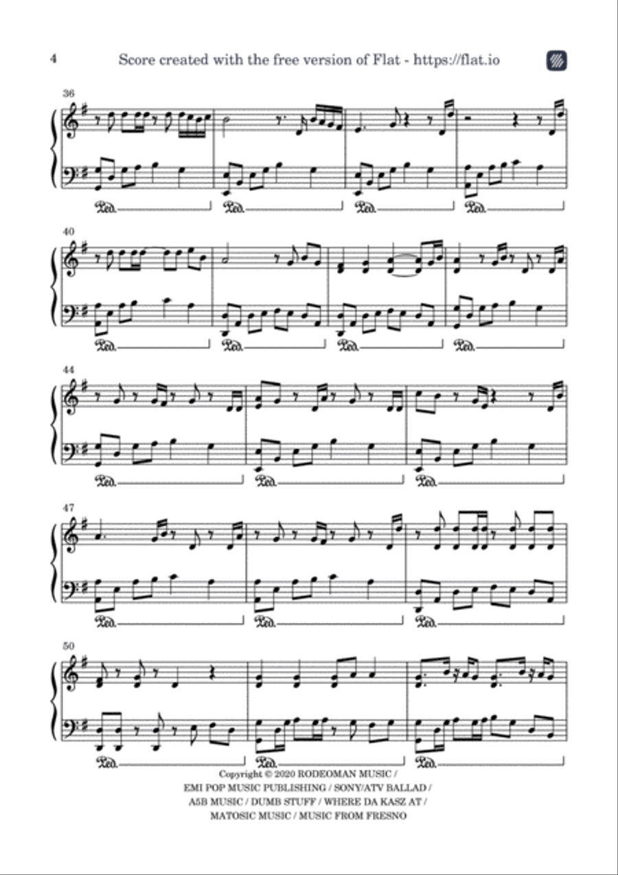 Mean It Mean It Easy Piano scores gallery preview page 4
