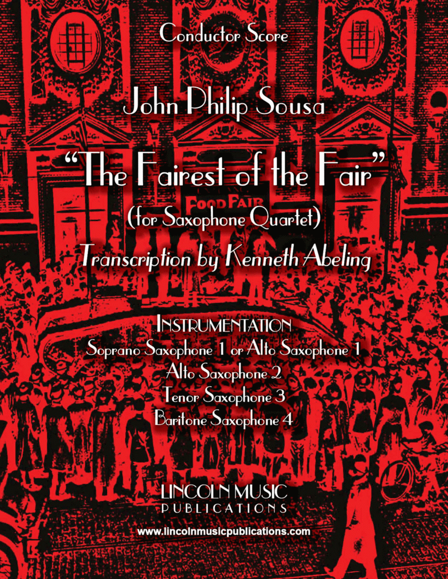 March – The Fairest of the Fair (for Saxophone Quartet SATB or AATB) Saxophone Quartet scores gallery preview page 1