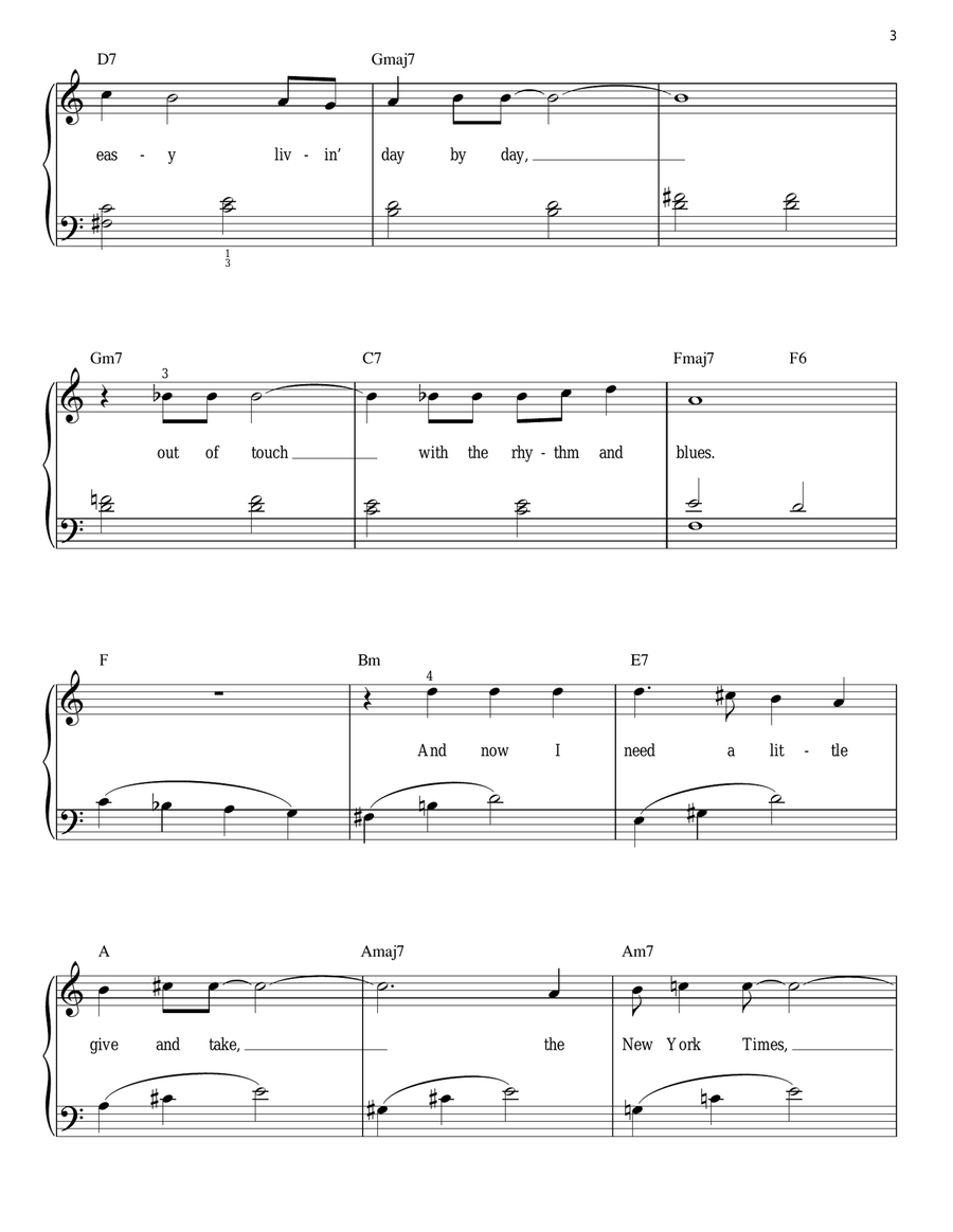 New York State Of Mind (arr. Phillip Keveren) Easy Piano scores gallery preview page 3