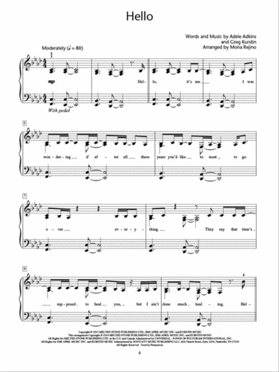 Adele – Popular Songs Series Piano Method scores gallery preview page 3