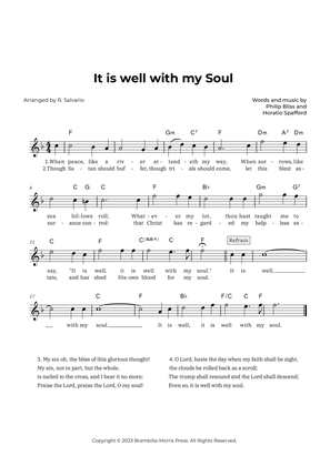 Book cover for It is Well with My Soul (Key of F Major)