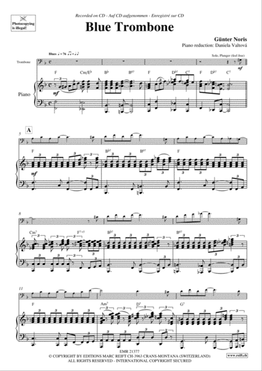 Blue Trombone Piano Accompaniment scores gallery preview page 4
