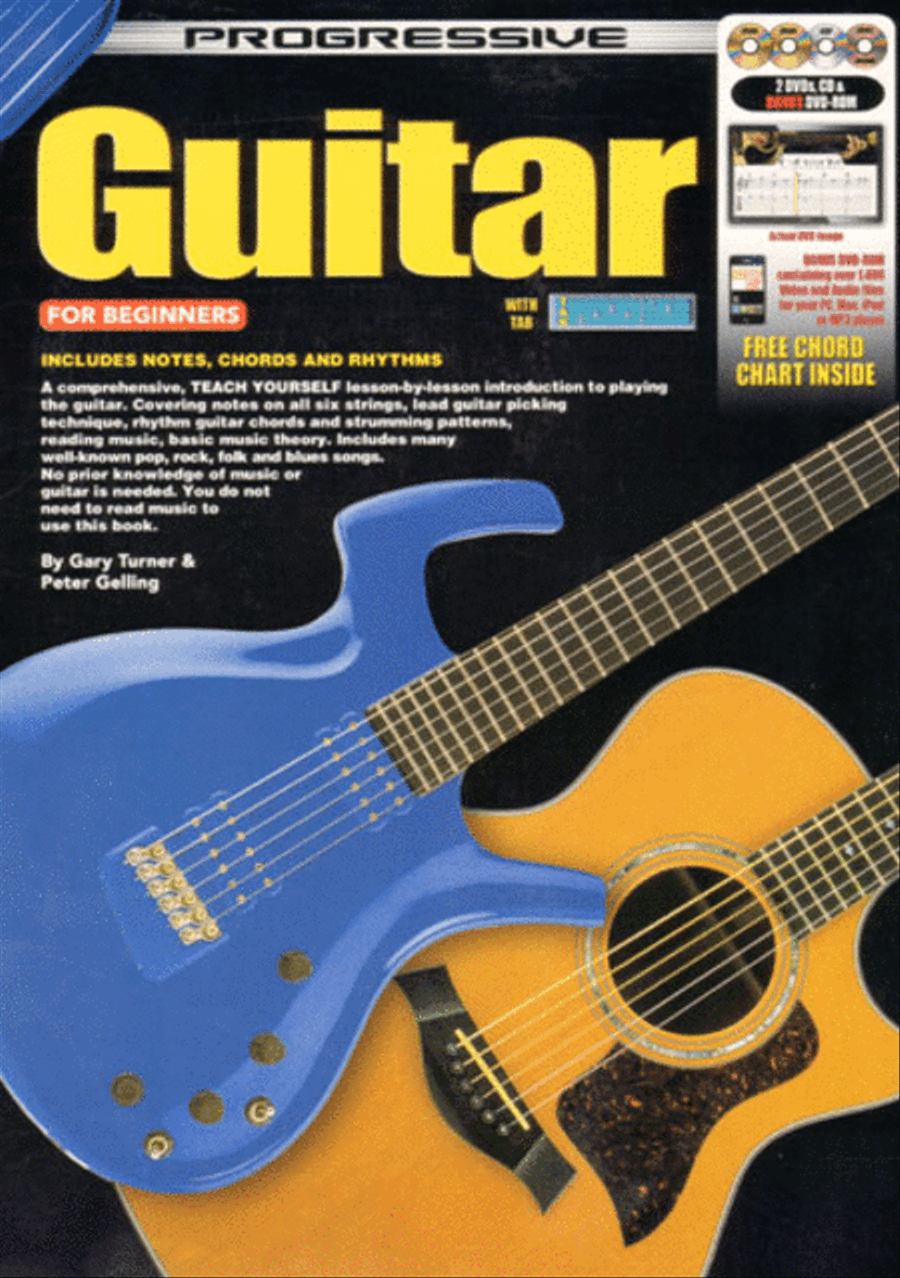 Progressive Guitar for Beginners Book/CD/2DVDs plus Bonus DVD-Rom Easy Guitar scores gallery preview page 1