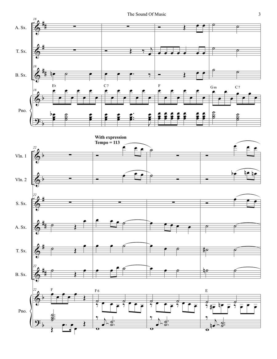 The Sound Of Music The Sound Of Music Saxophone Quartet scores gallery preview page 3