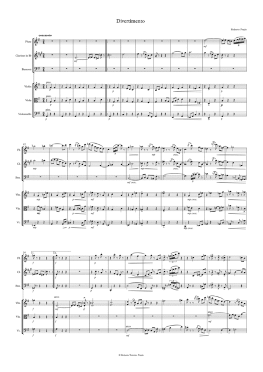 Divertimento for 6 instruments Small Ensemble scores gallery preview page 2