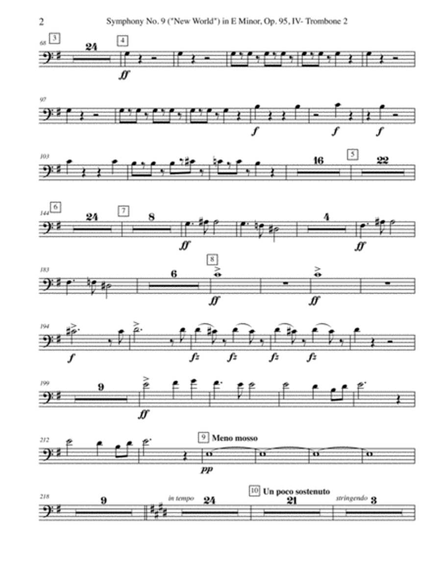 Dvorak Symphony No. 9, New World, Movement IV - Trombone in Bass Clef 2 (Transposed Part), Op.95