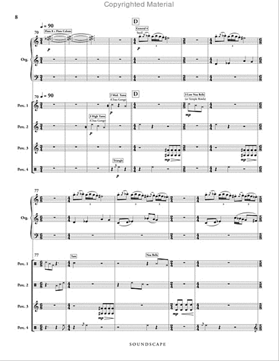 Soundscape for Organ & Percussion Ensemble (score & parts) Percussion Ensemble scores gallery preview page 9