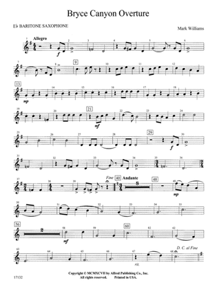 Bryce Canyon Overture: E-flat Baritone Saxophone
