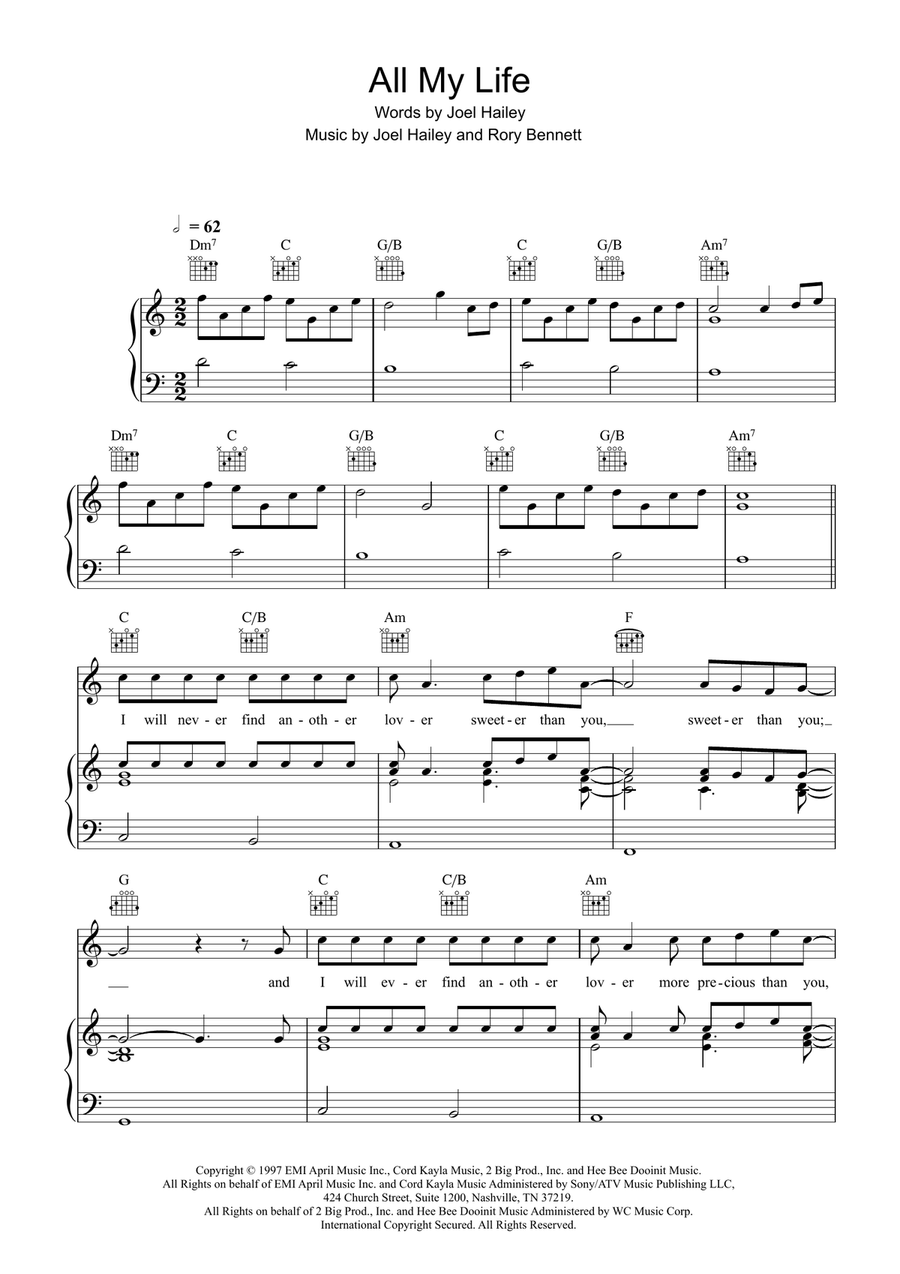 All My Life All My Life Acoustic Guitar scores gallery preview page 1