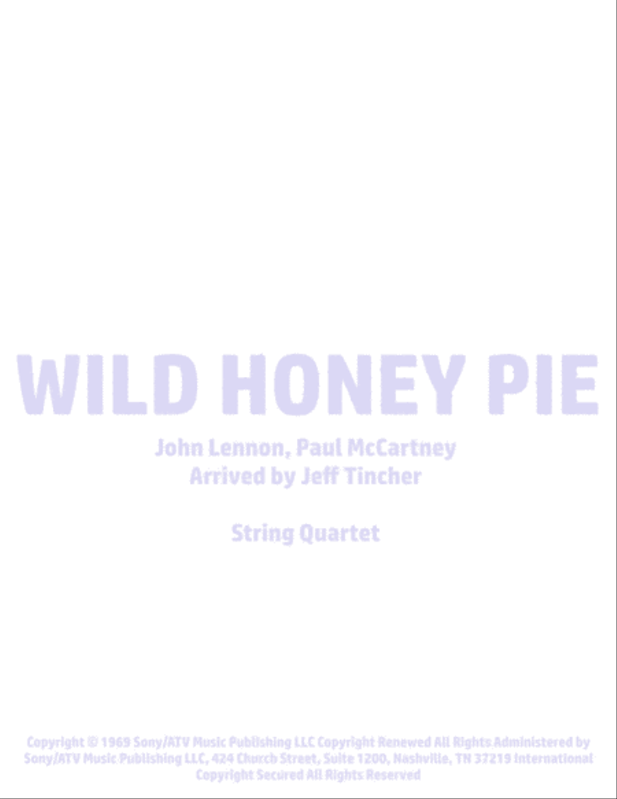 Wild Honey Pie Wild Honey Pie String Quartet scores gallery preview page 1