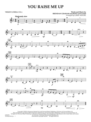 Book cover for You Raise Me Up (arr. Larry Moore) - Violin 3 (Viola Treble Clef)