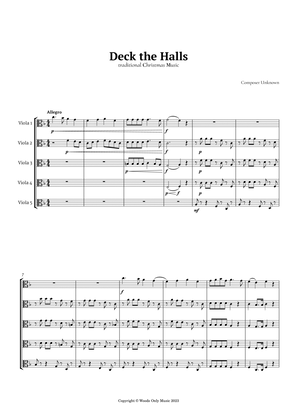 Deck the Halls by Oliphant for Viola Quintet
