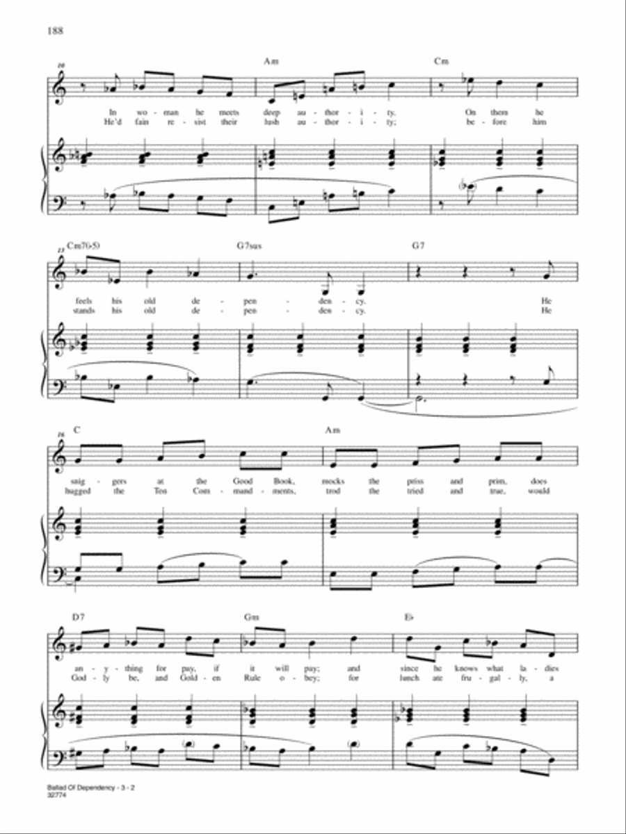 Ballad of Dependency Piano, Vocal, Guitar scores gallery preview page 2