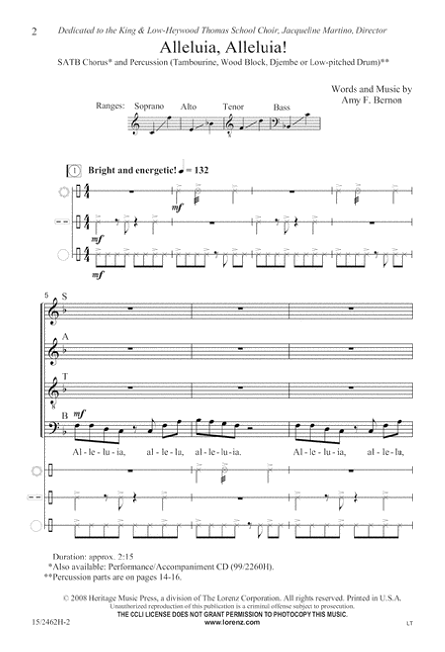 Alleluia, Alleluia! Alleluia, Alleluia! 4-Part scores gallery preview page 3
