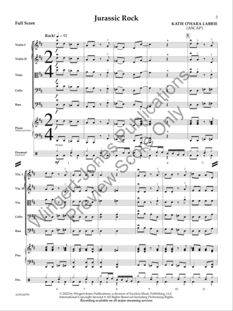 Jurassic Rock (Score) String Orchestra scores gallery preview page 2