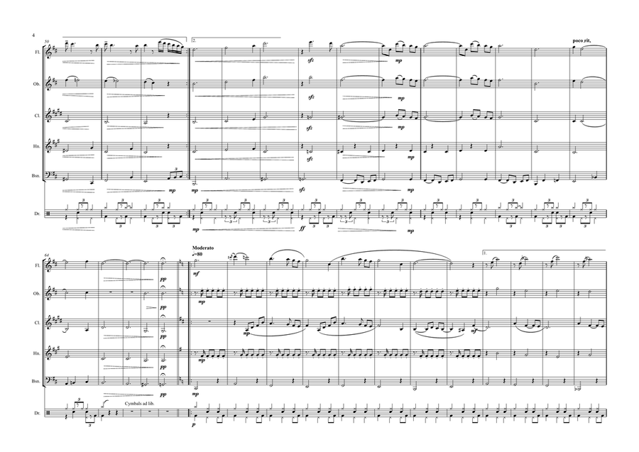 Moon River Woodwind Quintet scores gallery preview page 4
