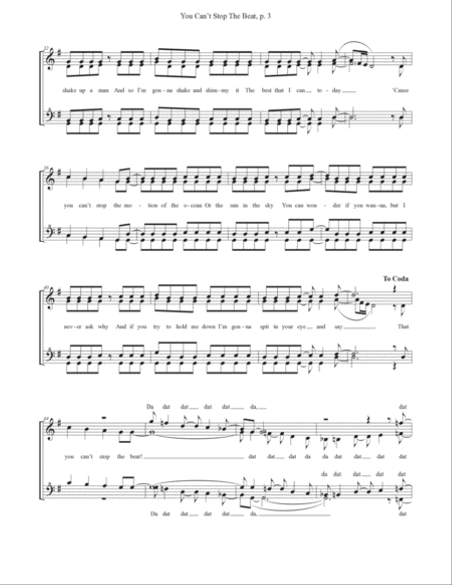 You Can't Stop The Beat SSAA scores gallery preview page 3