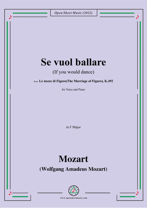 Mozart-Se vuol ballare(If you would dance),in F Major,K.492',for Voice and Piano