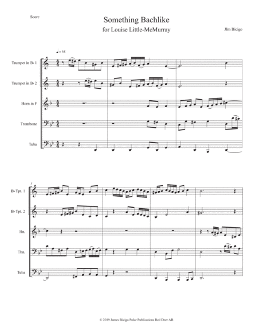 Something Bachlike Something Bachlike Horn scores gallery preview page 1