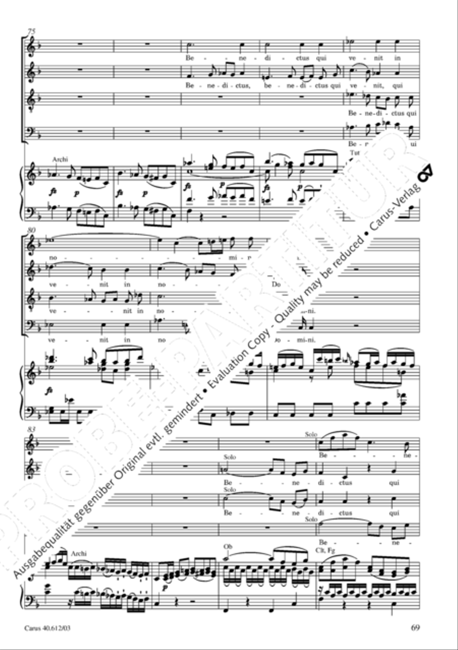 Harmoniemesse in B 4-Part scores gallery preview page 70