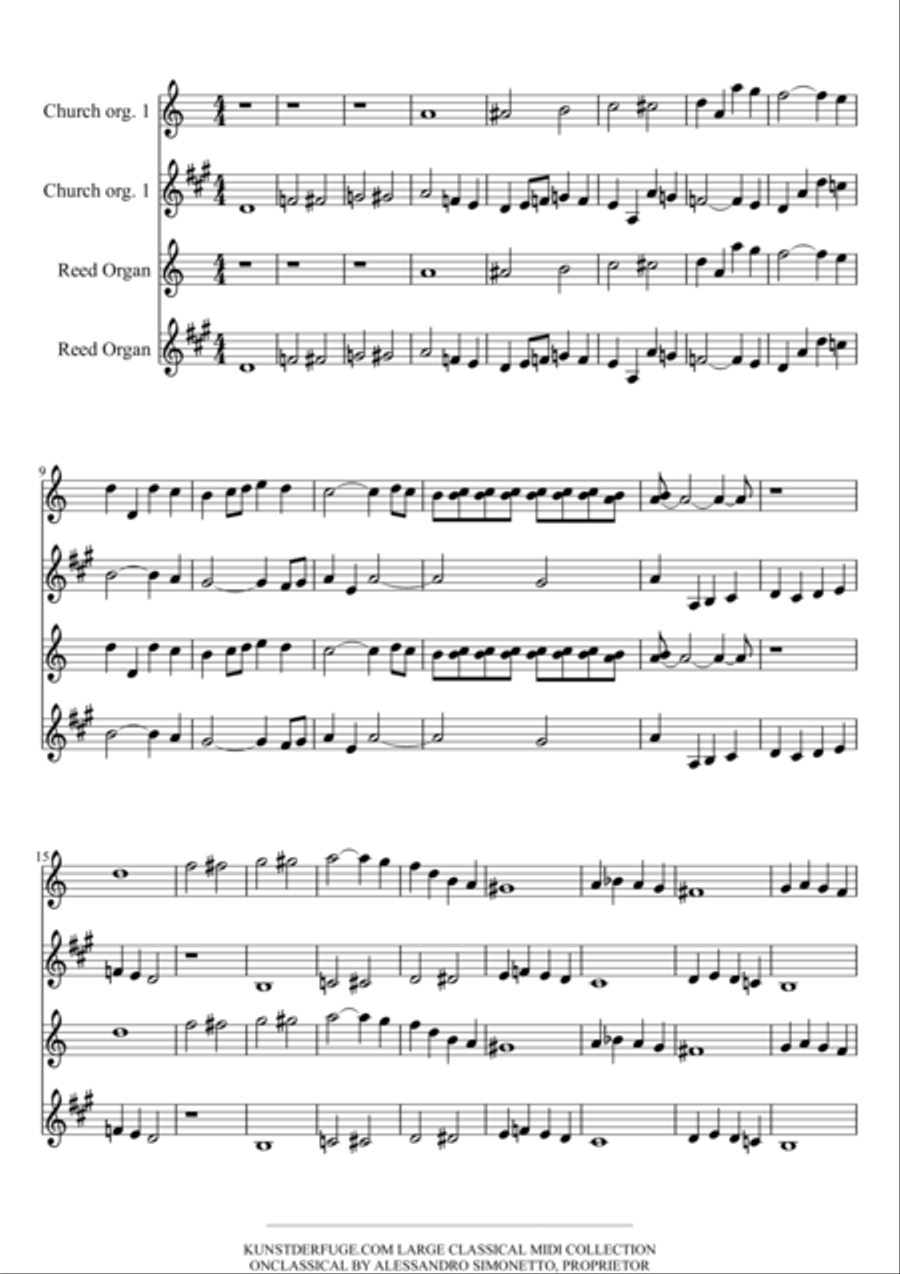 Fugue In D Minor Organ Solo scores gallery preview page 1