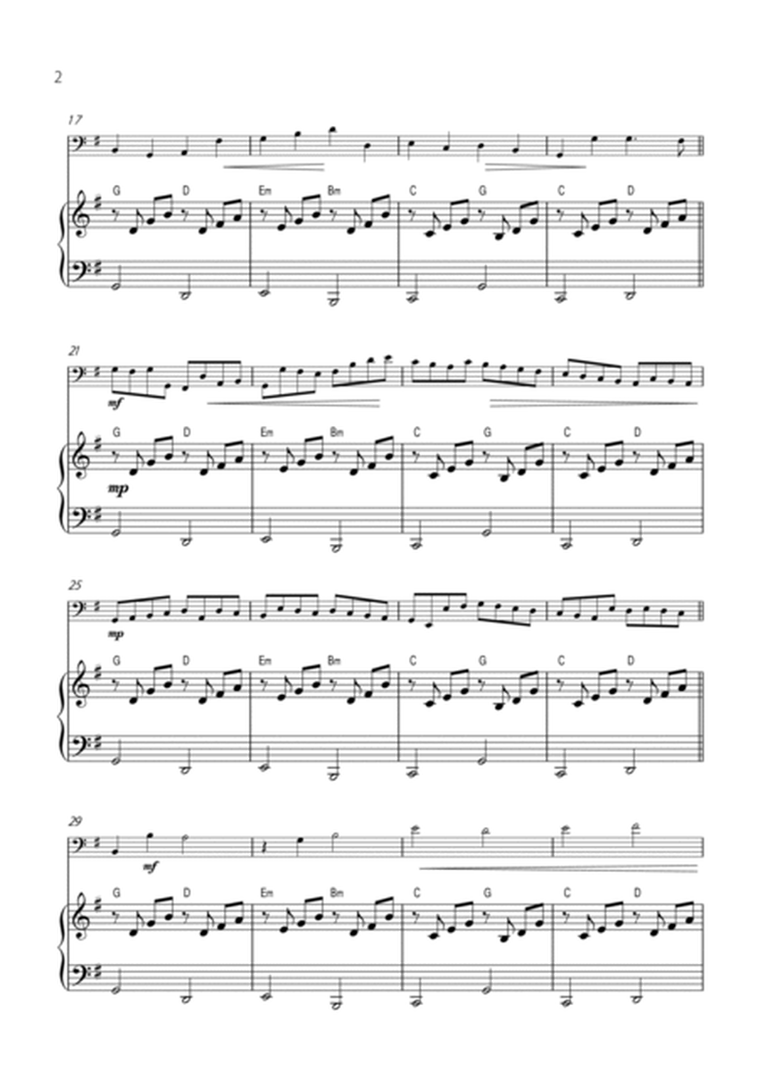 "Canon" by Pachelbel - EASY version for BASSOON SOLO with PIANO image number null