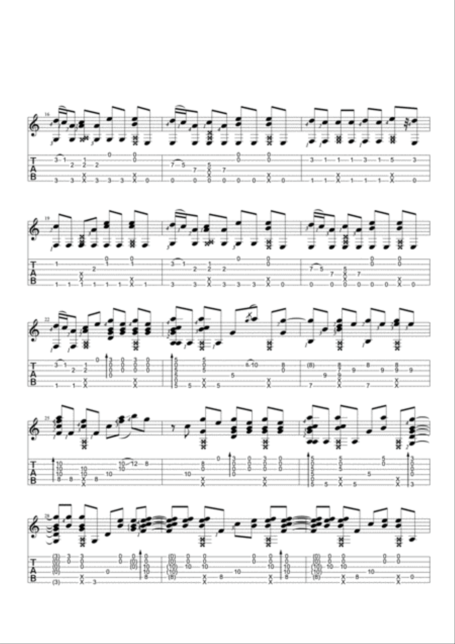 Rolling In The Deep Guitar Tablature scores gallery preview page 2