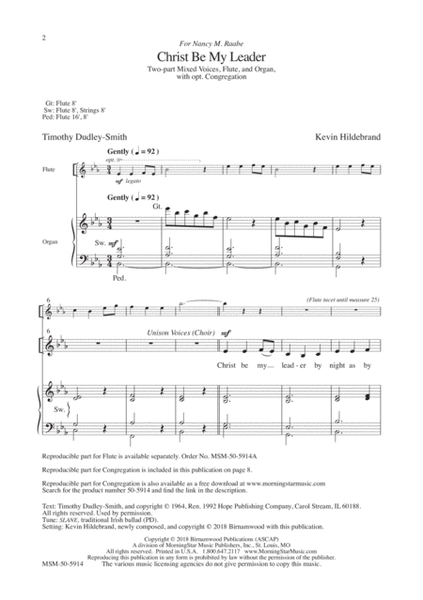 Christ, Be My Leader (Downloadable Choral Score)