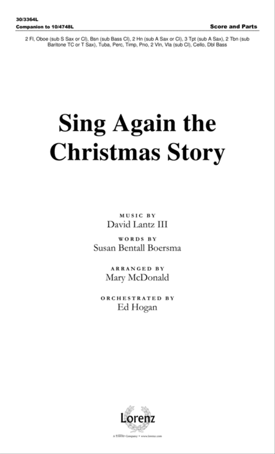 Sing Again the Christmas Story - Orchestral Score and Parts Choir scores gallery preview page 2
