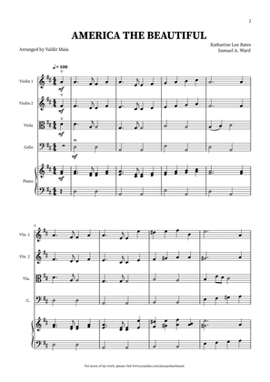 America The Beautiful - String Quartet (with piano accompaniment)