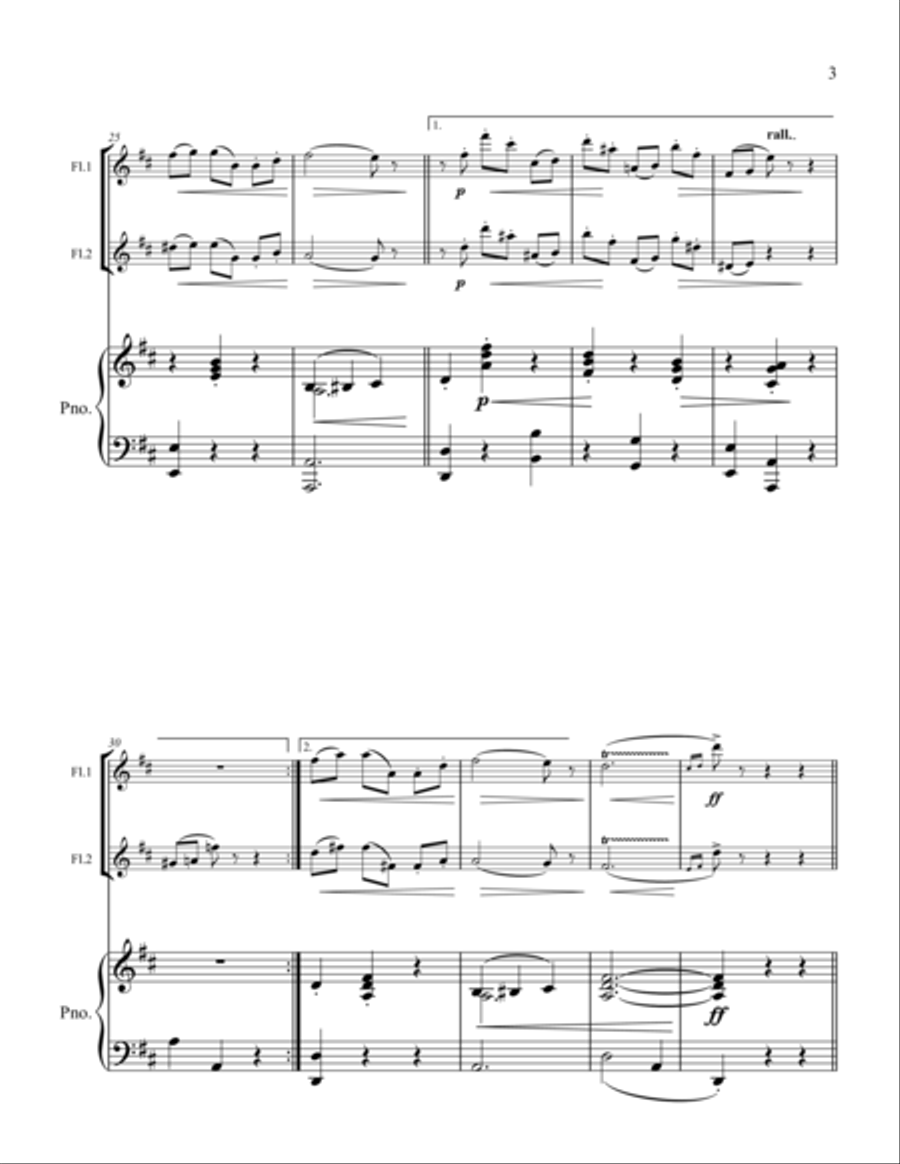 Butterflies for two flutes & piano Flute Duet scores gallery preview page 4