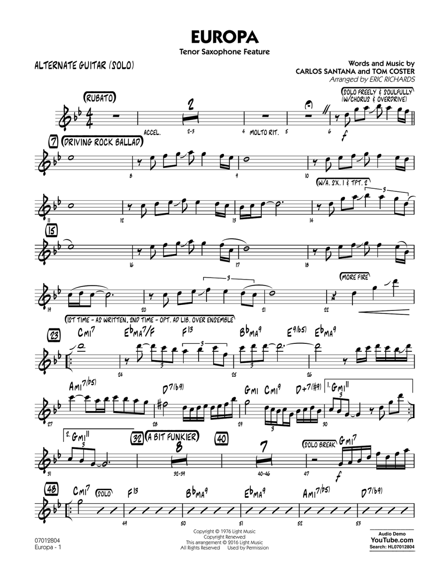 Europa - Alternate Guitar (Solo)
