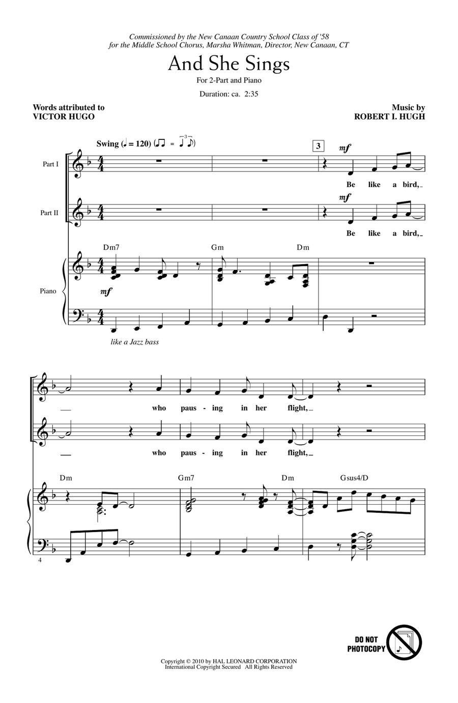 And She Sings And She Sings 2-Part scores gallery preview page 1