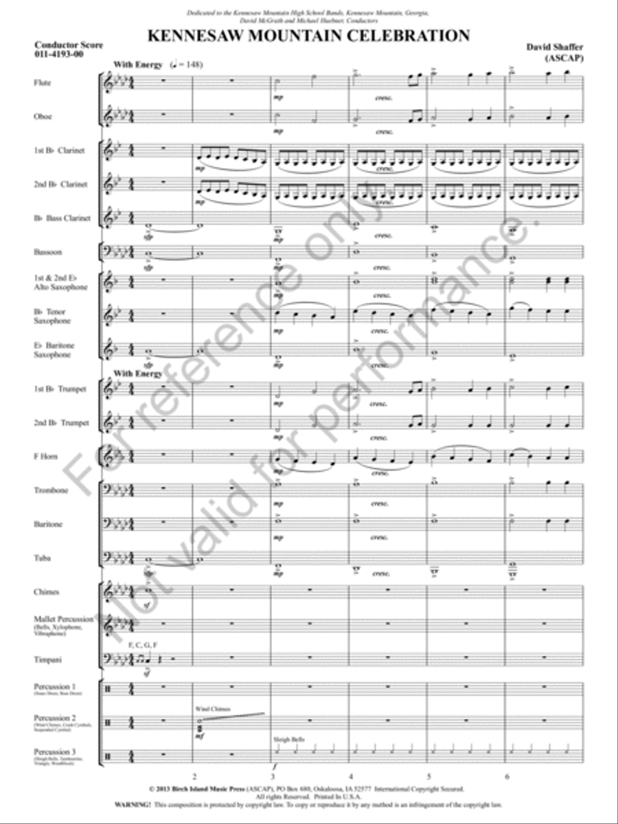 Kennesaw Mountain Celebration Concert Band scores gallery preview page 2