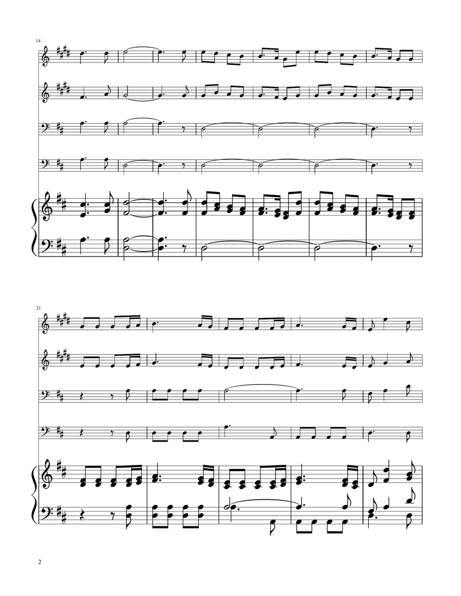 Joy To The World - Brass Quartet Brass Quartet scores gallery preview page 2