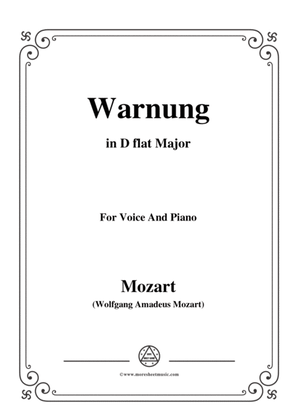 Mozart-Warnung,in D flat Major,for Voice and Piano