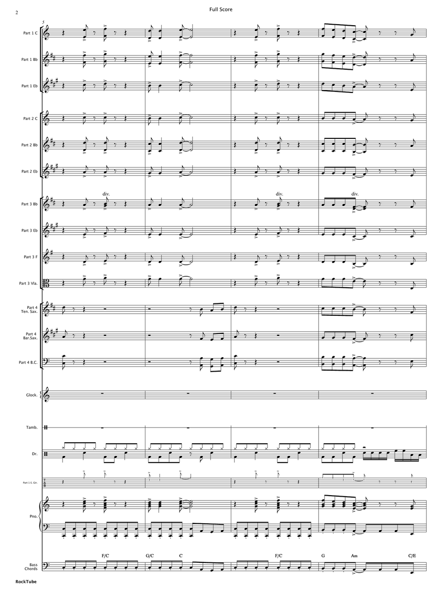 RockTube (Flexible Instrumentation) Concert Band scores gallery preview page 4