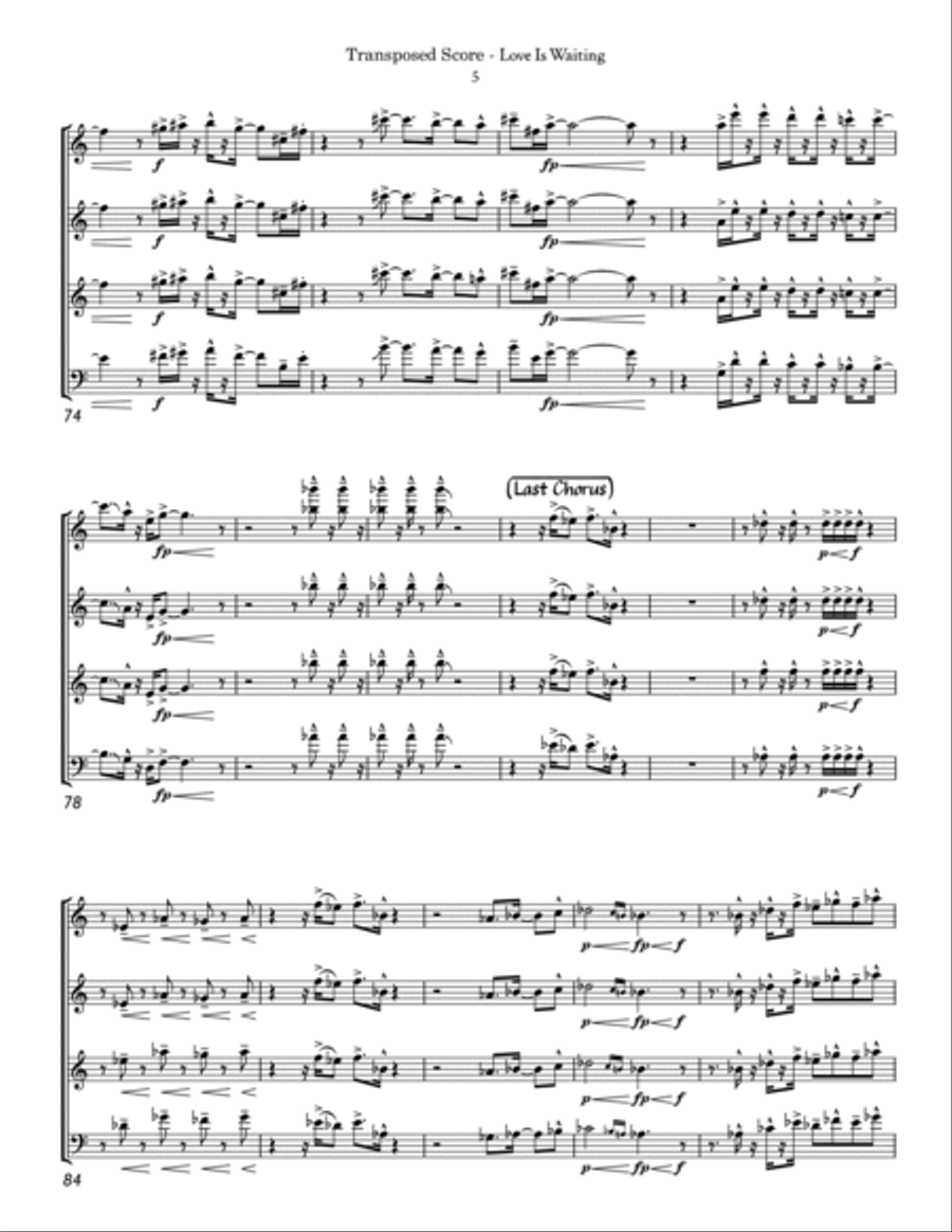 Love Is Waiting Small Ensemble scores gallery preview page 5