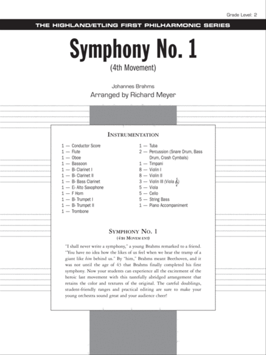 Symphony No. 1 (4th Movement ): Score Full Orchestra scores gallery preview page 1