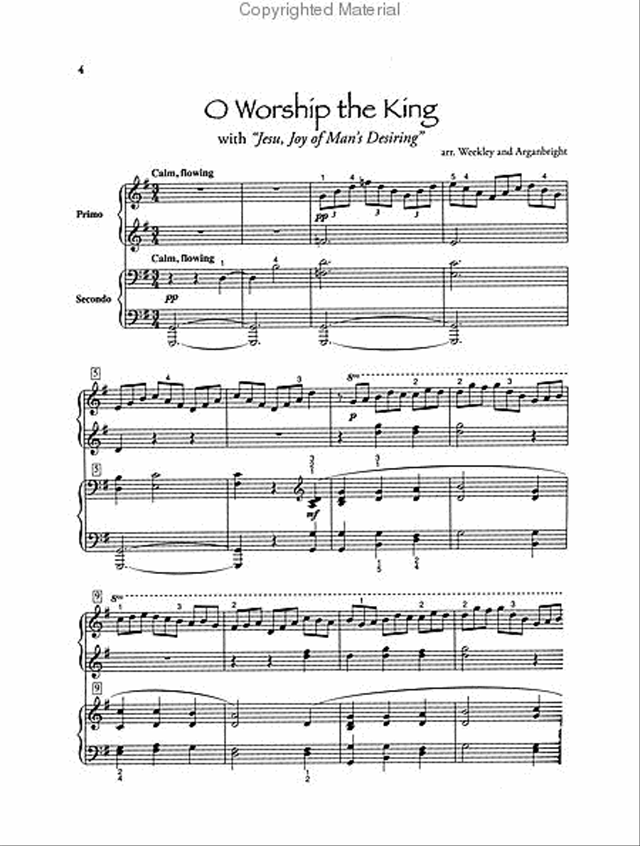 Two-by-Two: Sacred Duets for One Piano, Four Hands Piano Method scores gallery preview page 2