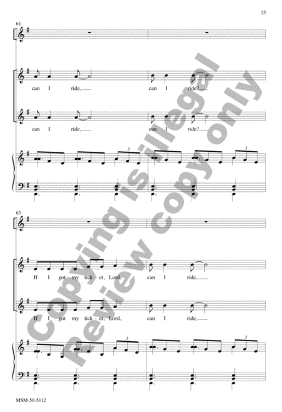 If I Got My Ticket (SSAA) SSAA scores gallery preview page 13